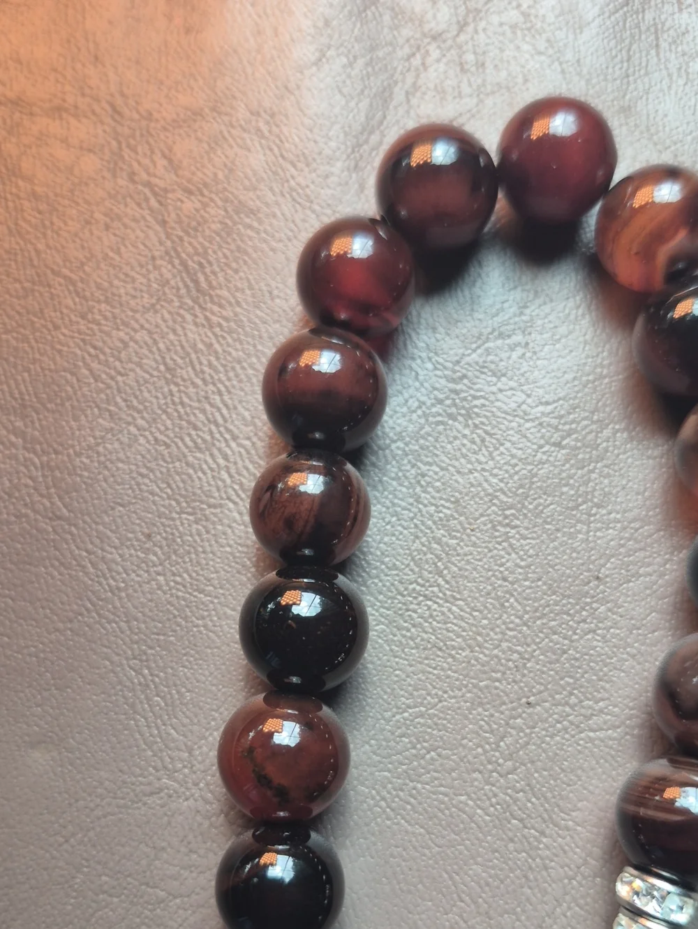 Vintage Beaded Stretch Small,Med,large Brown & Black Tree Of Life Charm Bracelet